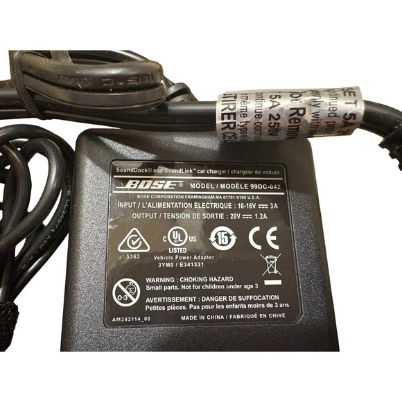Genuine BOSE SoundDock SoundLink Portable Car Power Charger Cord Model 99DC-042 - Picture 11 of 11